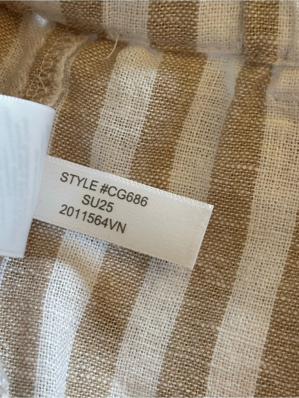 J. Crew High-Waist Striped Linen-Blend Shorts in Cream & Tan Size Medium NEW